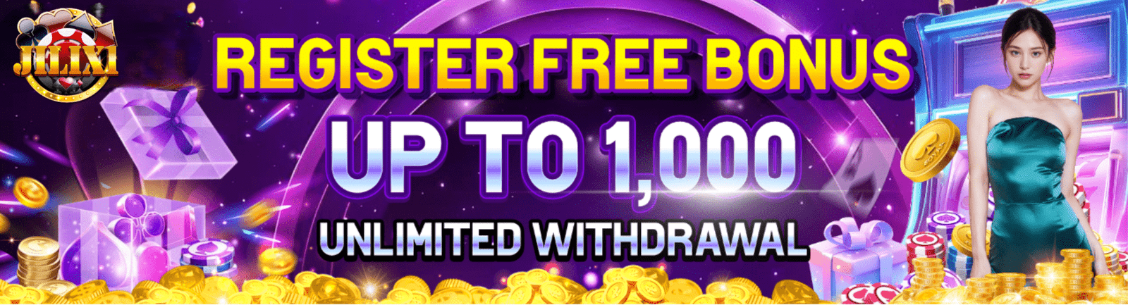 JILI Slot register free bonus up to 1,000php